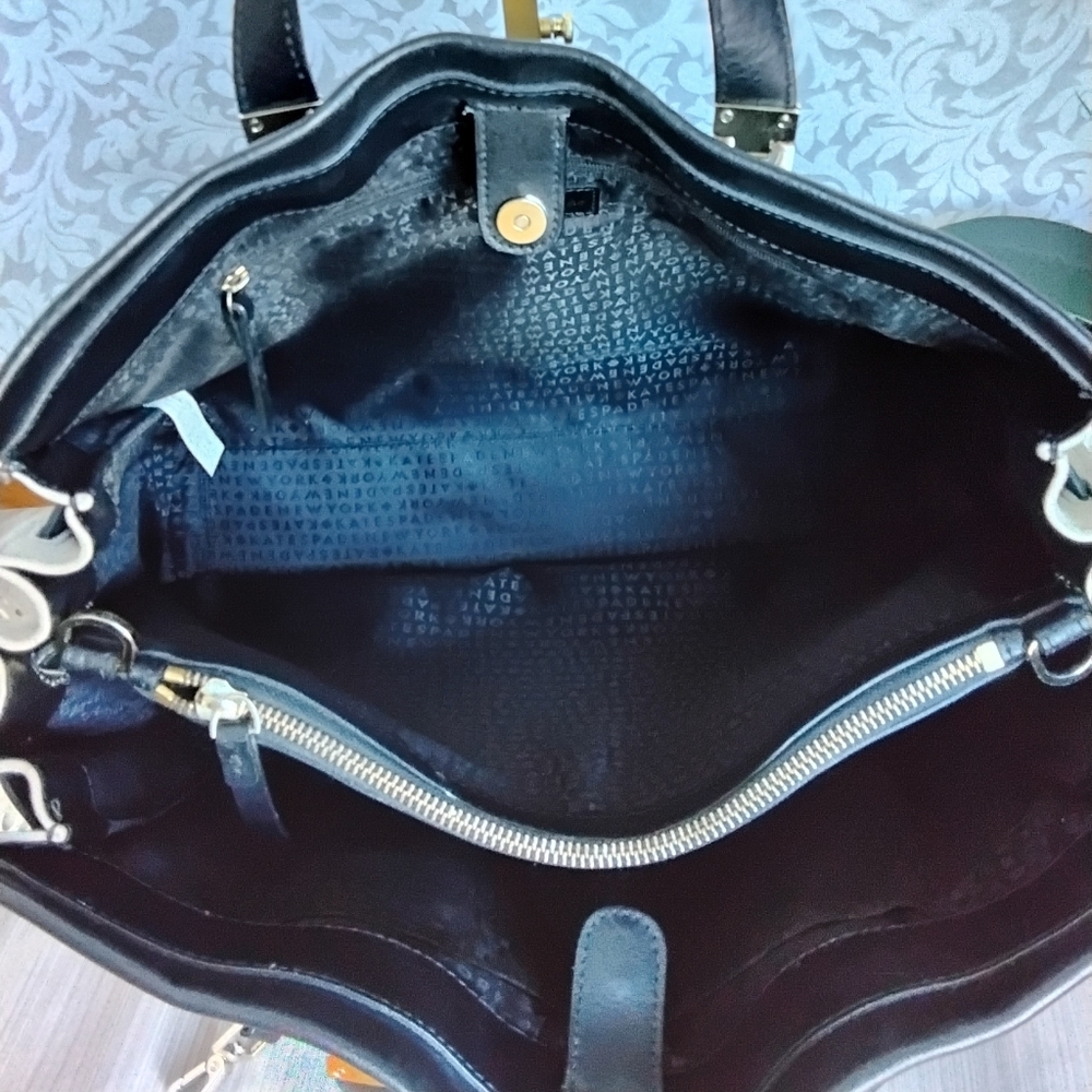 Kate Spade New York Parker Black & Suede Tote Crossbody Bag - Picture 8 of 9
